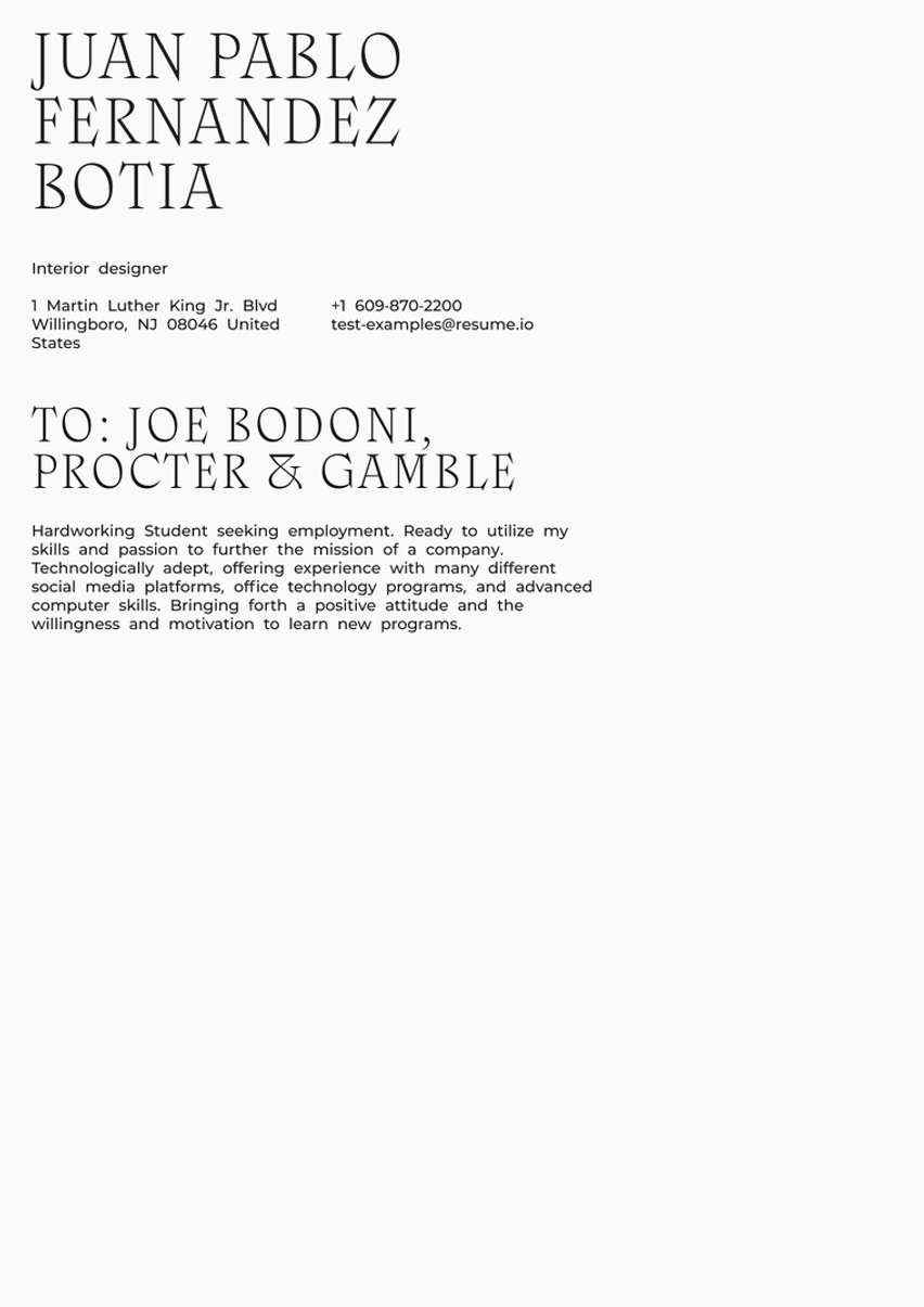 Roma cover_letter template