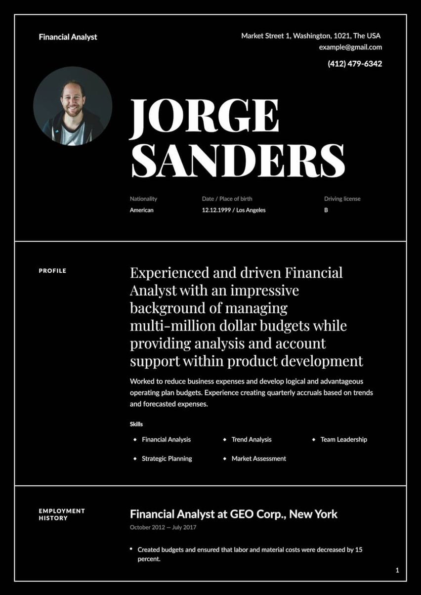 Chicago resume template
