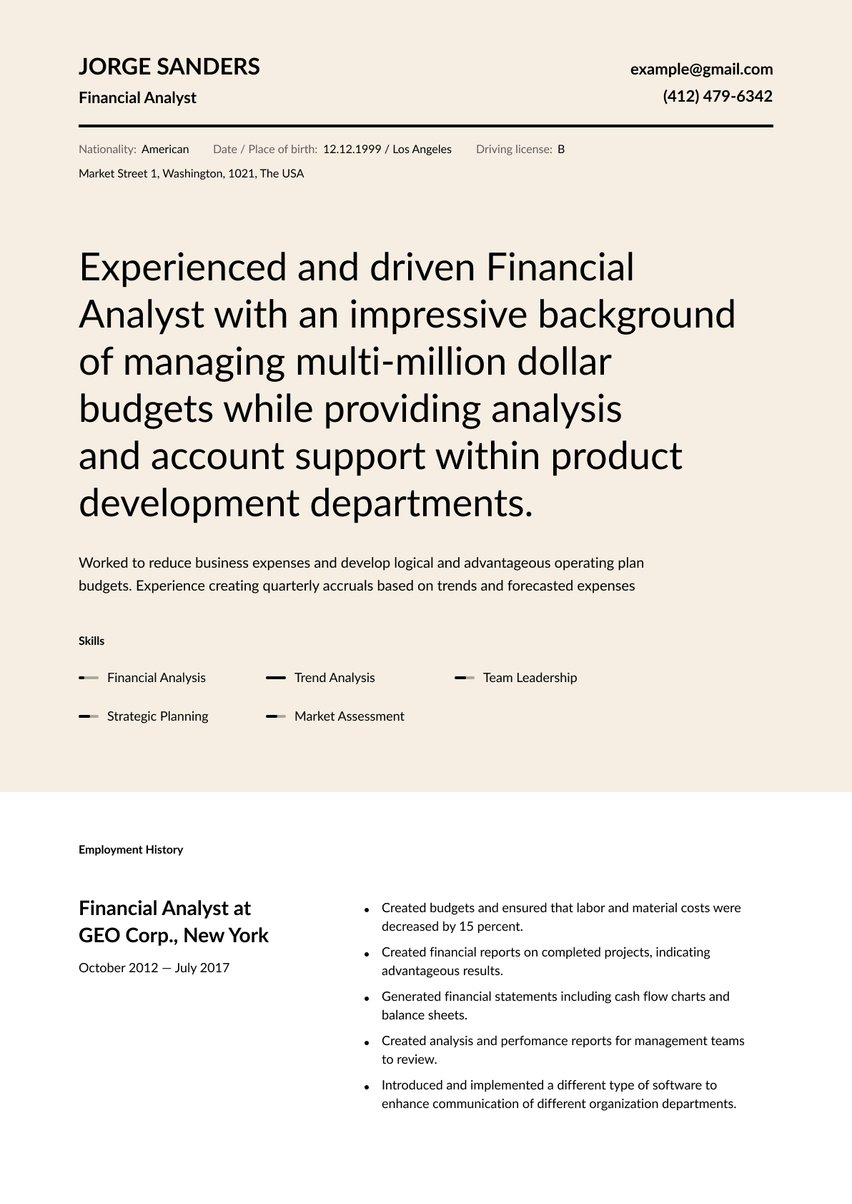 Copenhague resume template