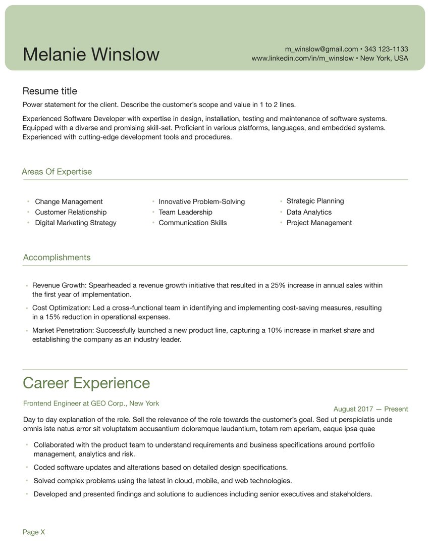 Shanghái resume template