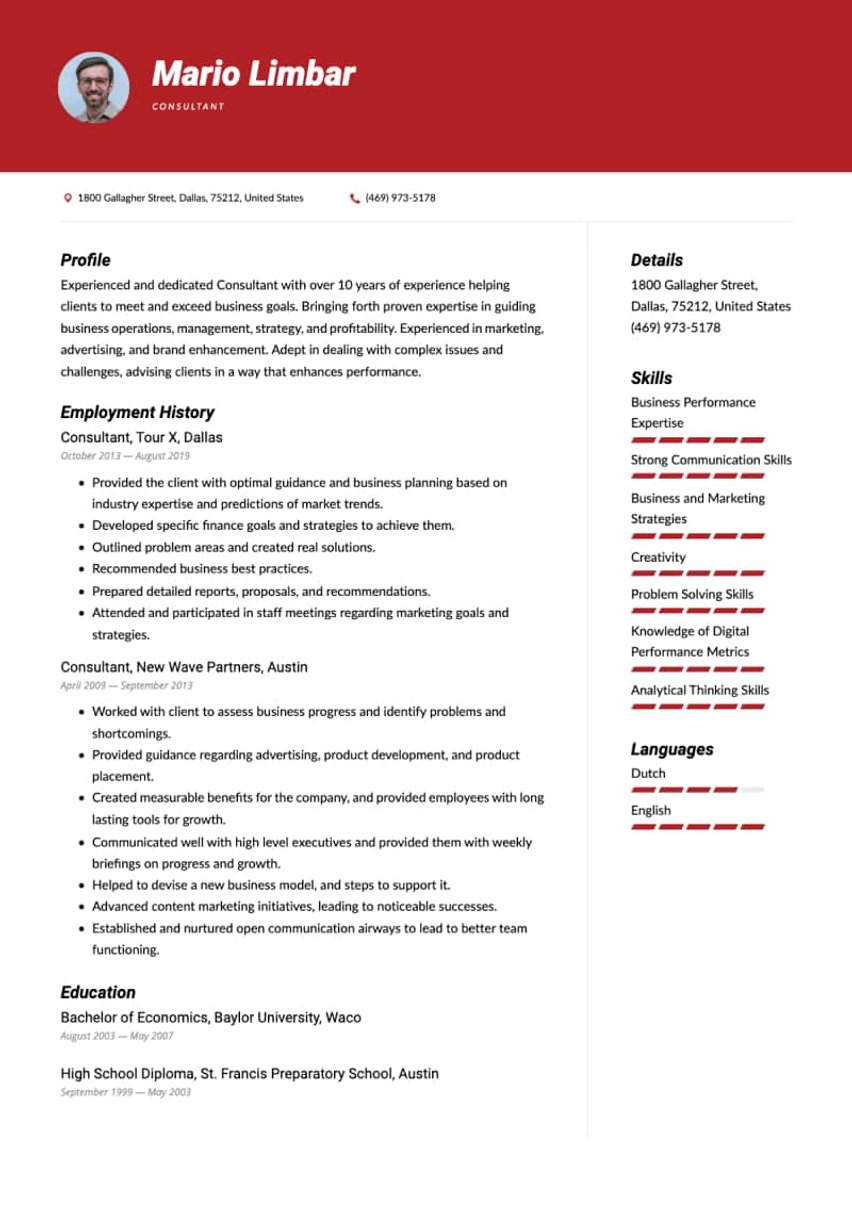 Tokio resume template